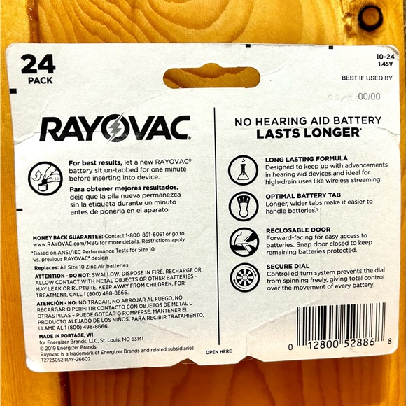 New Rayovac Hearing Aid Batteries 24 Pack / Size 10 - Picture 4 of 5